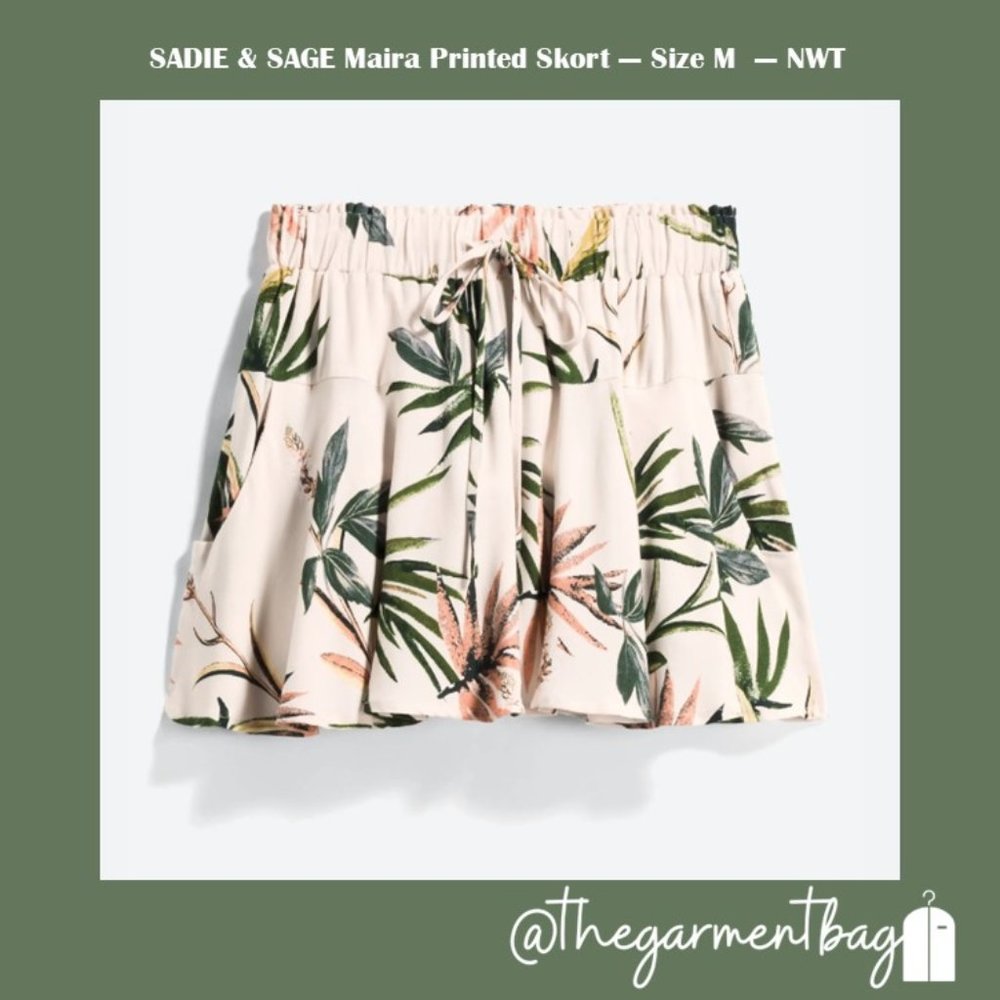 SADIE & SAGE Maira Printed Skort - Size Medium - NWT
